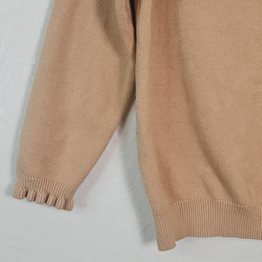 BTFBM Camel Ruffle Button Sweater S - Picture 5 of 12